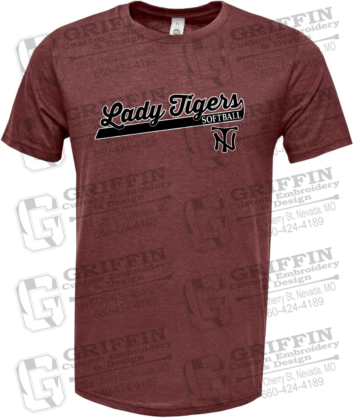 Soft-Tek Short Sleeve T-Shirt - Softball - Nevada Tigers 26-B