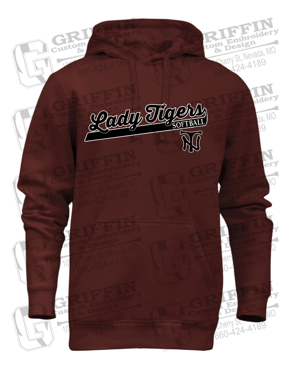 Heavyweight Fleece Hoodie - Softball - Nevada Tigers 26-B