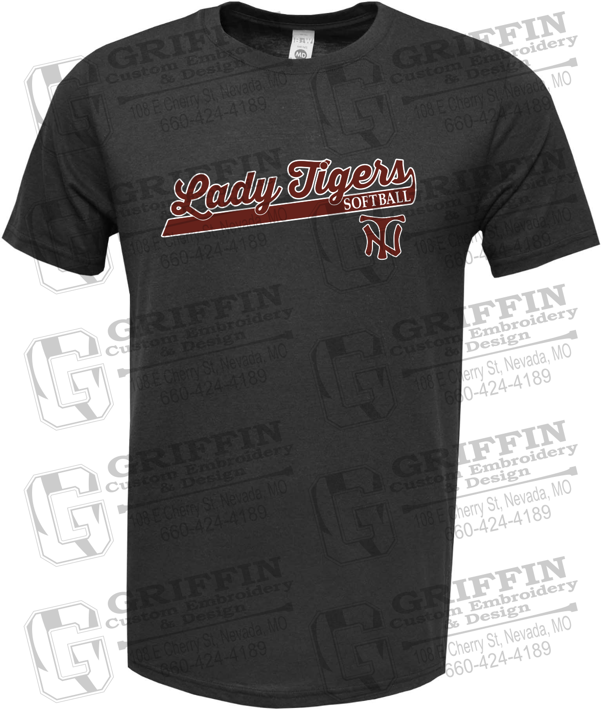 Soft-Tek Short Sleeve T-Shirt - Softball - Nevada Tigers 26-B