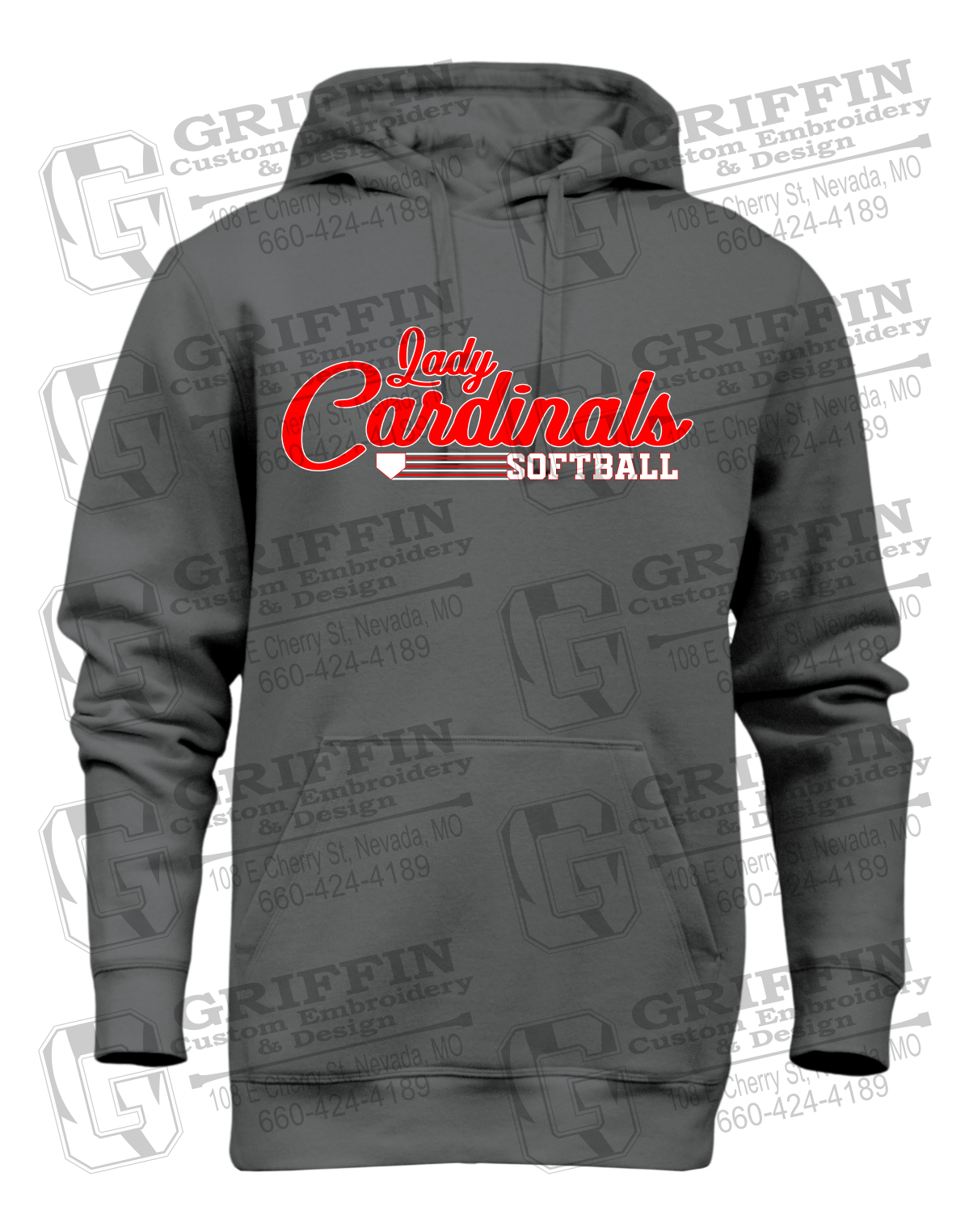 Heavyweight Fleece Hoodie - Lady Cardinals Softball 26-B
