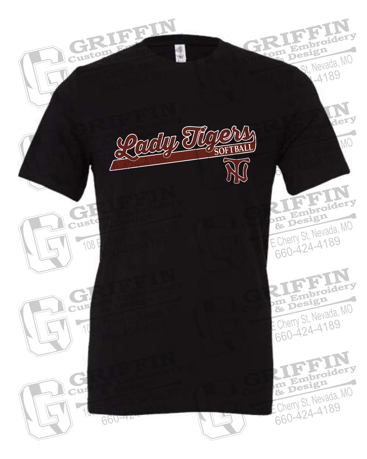 Cotton Short Sleeve T-Shirt - Softball - Nevada Tigers 26-B