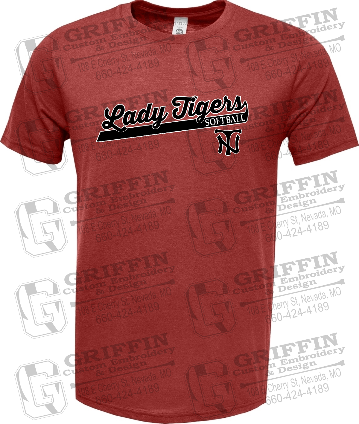 Soft-Tek Short Sleeve T-Shirt - Softball - Nevada Tigers 26-B