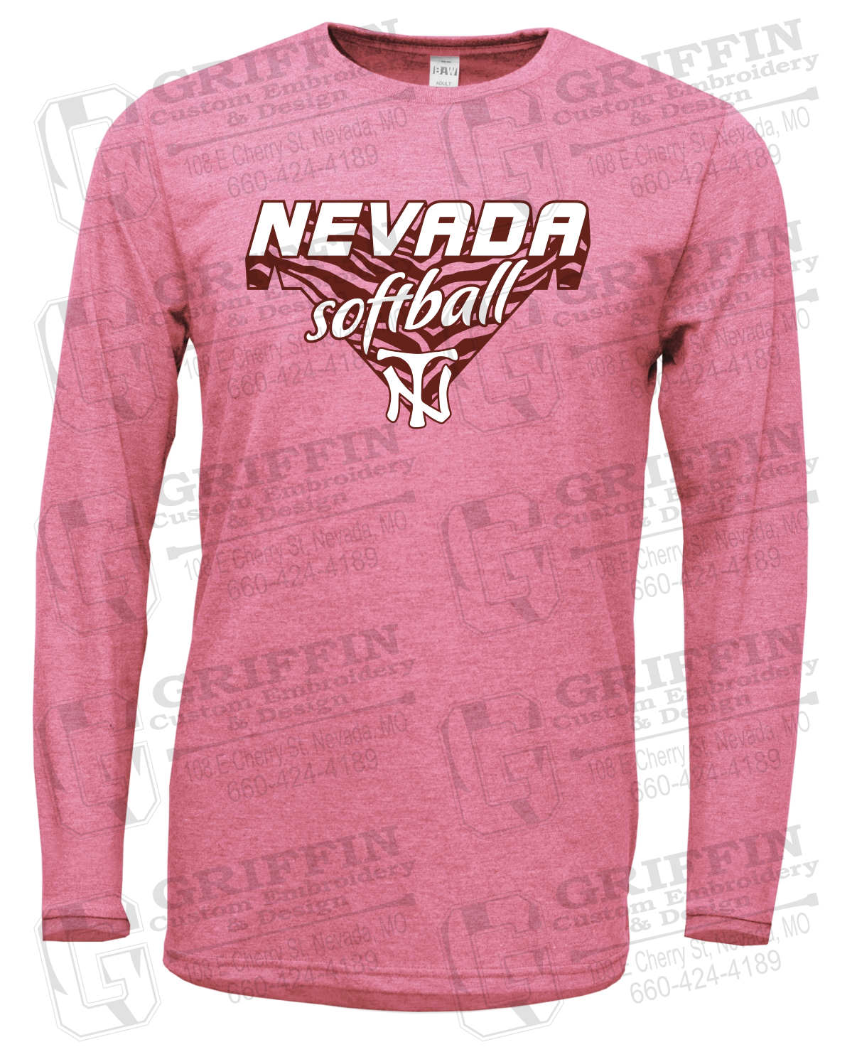 Soft-Tek Long Sleeve T-Shirt - Softball - Nevada Tigers 26-C