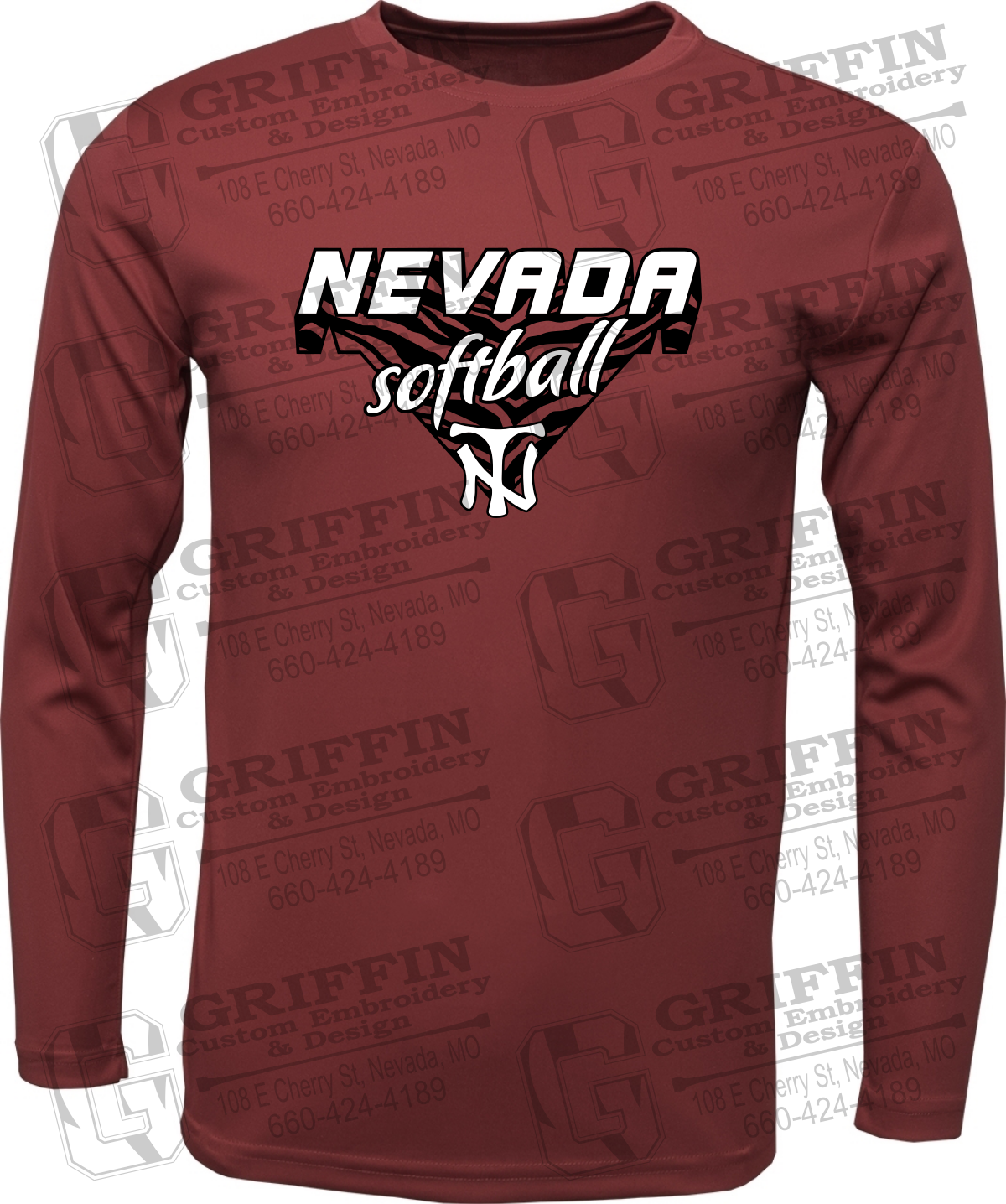 Dry-Fit Long Sleeve T-Shirt - Softball - Nevada Tigers 26-C