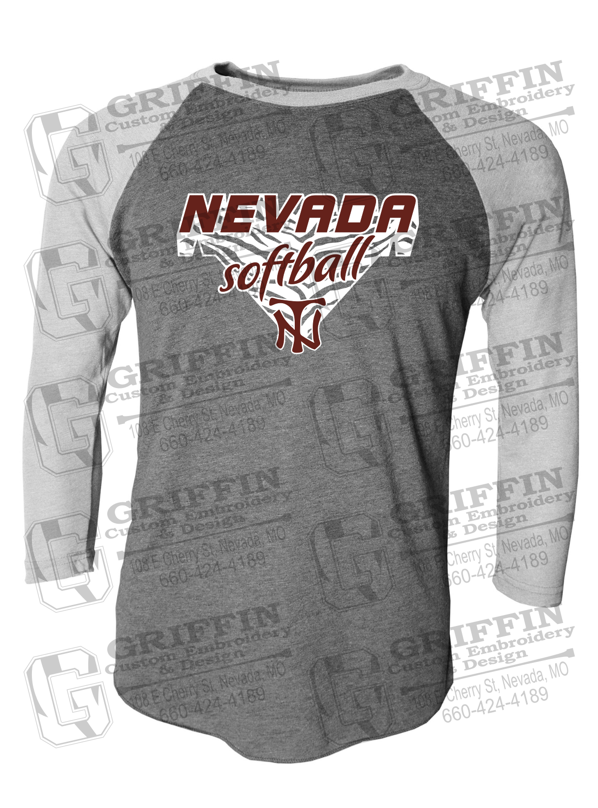 Tri-Blend Raglan Sleeve T-Shirt - Softball - Nevada Tigers 26-C