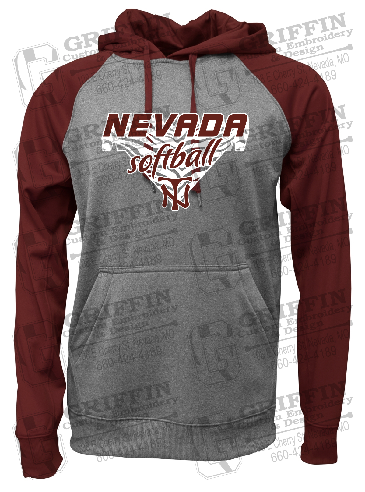 Performance Fleece Raglan Hoodie - Softball - Nevada Tigers 26-C