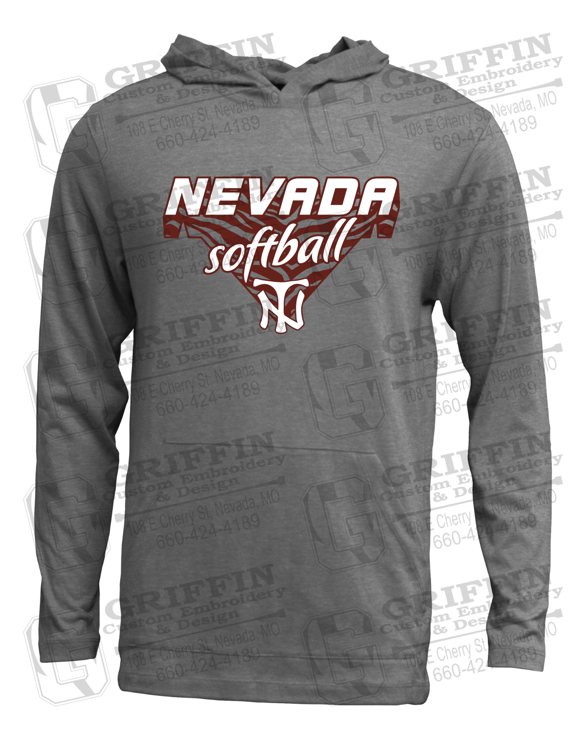 Soft-Tek T-Shirt Hoodie - Softball - Nevada Tigers 26-C