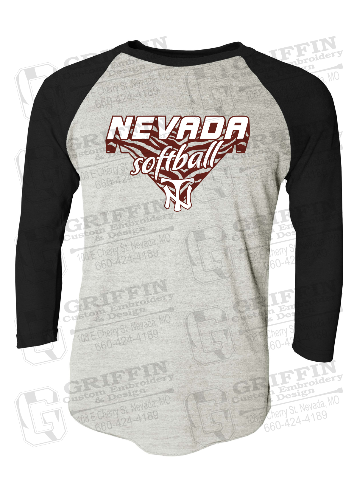 Tri-Blend Raglan Sleeve T-Shirt - Softball - Nevada Tigers 26-C
