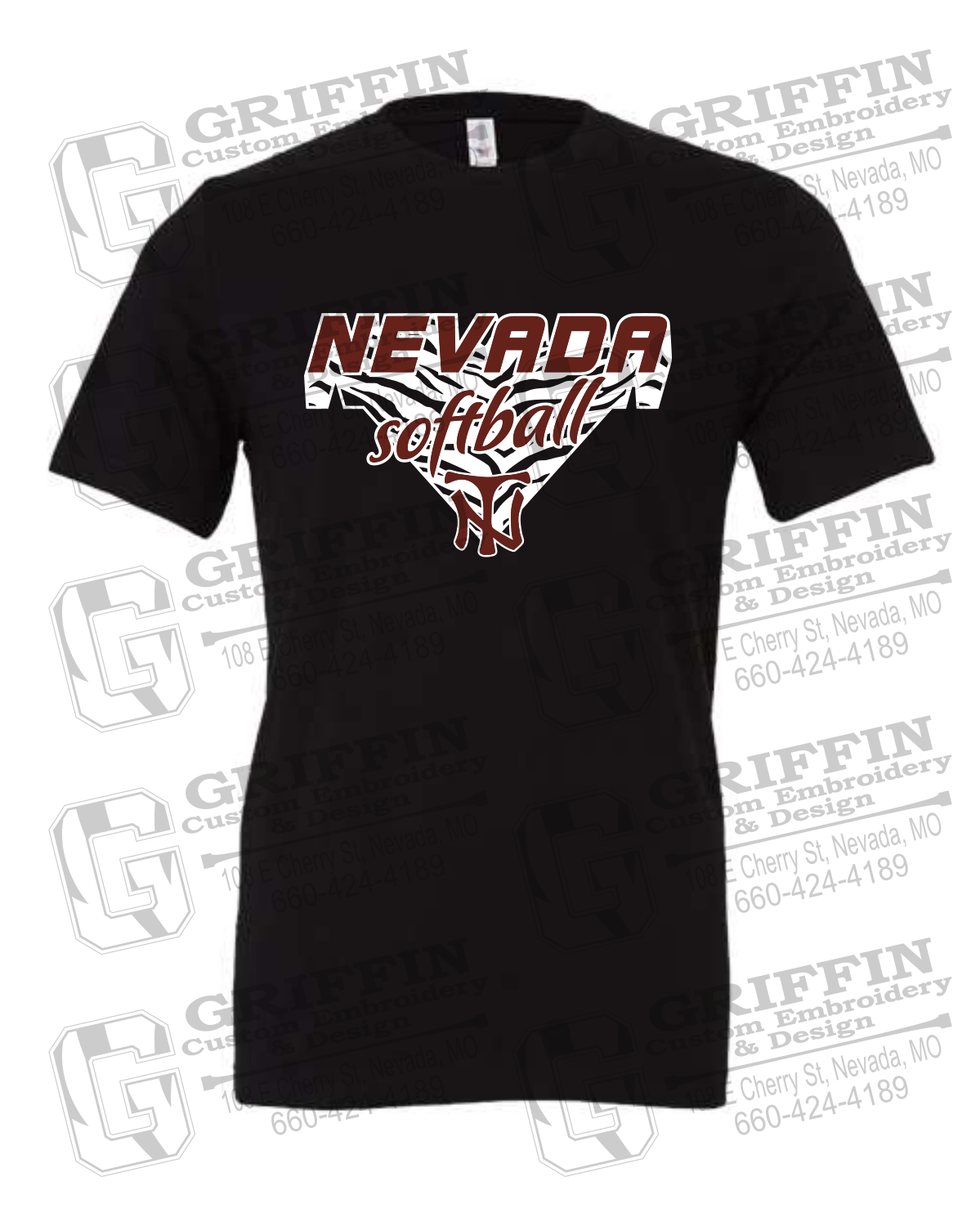 Cotton Short Sleeve T-Shirt - Softball - Nevada Tigers 26-C