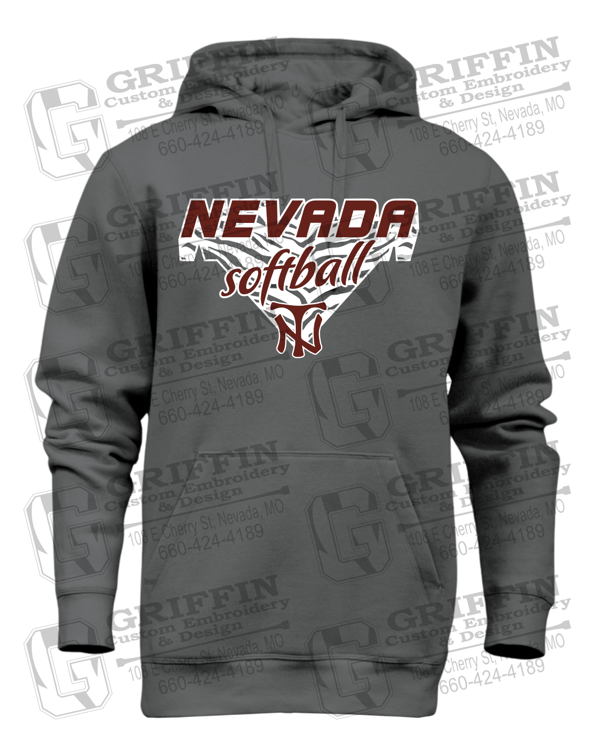 Heavyweight Fleece Hoodie - Softball - Nevada Tigers 26-C