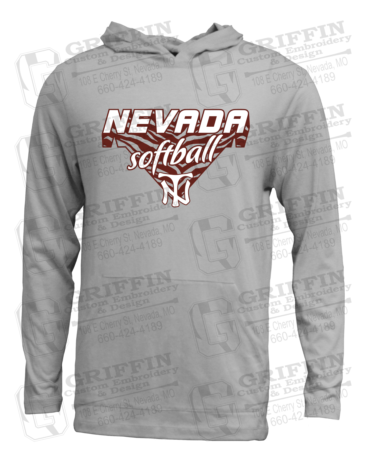 Soft-Tek T-Shirt Hoodie - Softball - Nevada Tigers 26-C