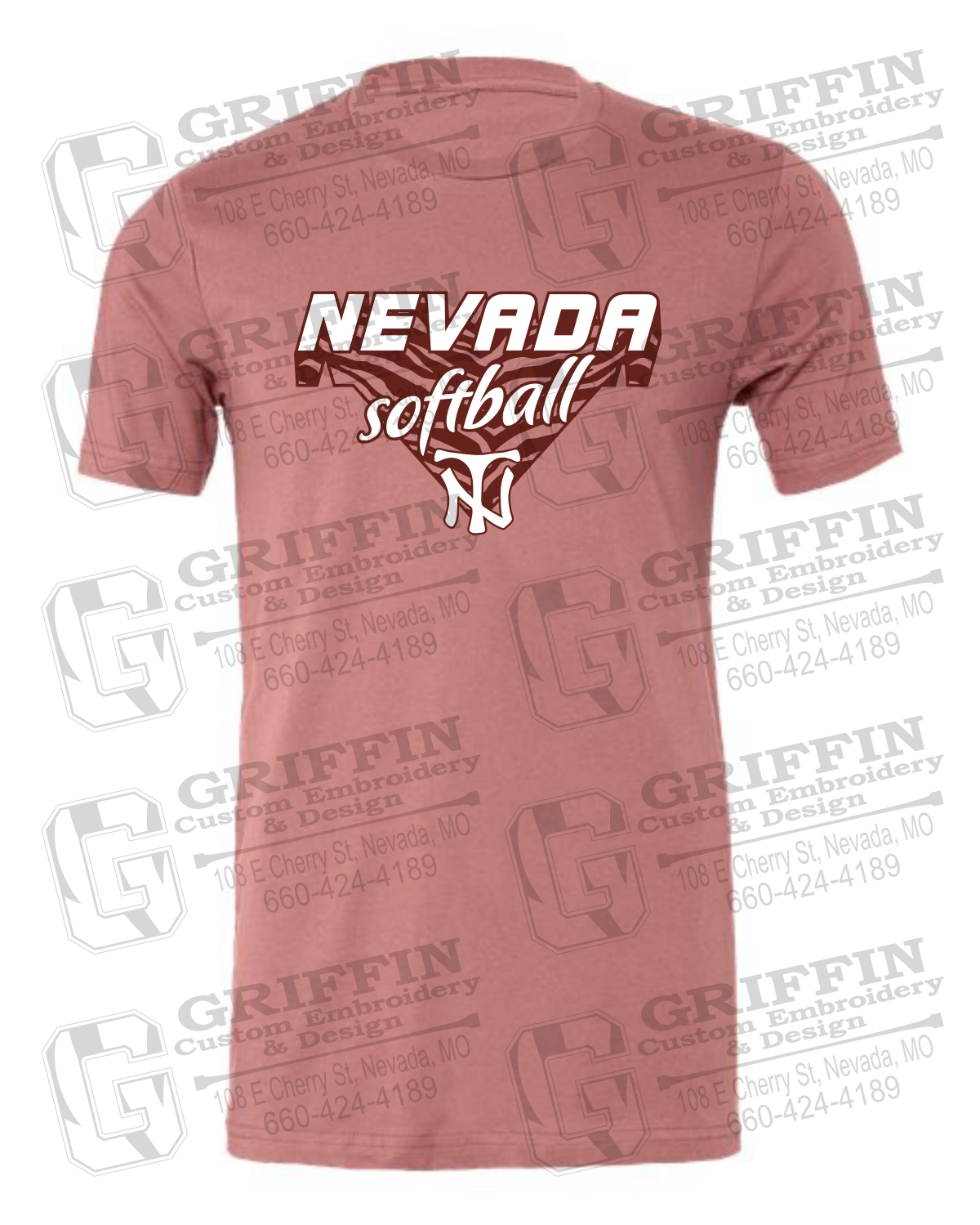 Cotton Short Sleeve T-Shirt - Softball - Nevada Tigers 26-C