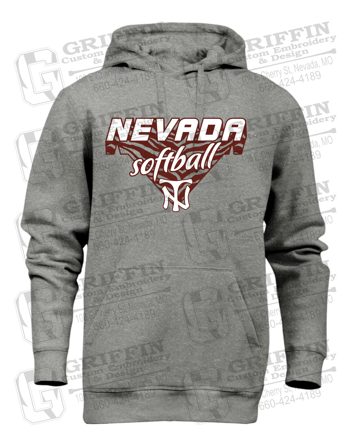 Heavyweight Fleece Hoodie - Softball - Nevada Tigers 26-C