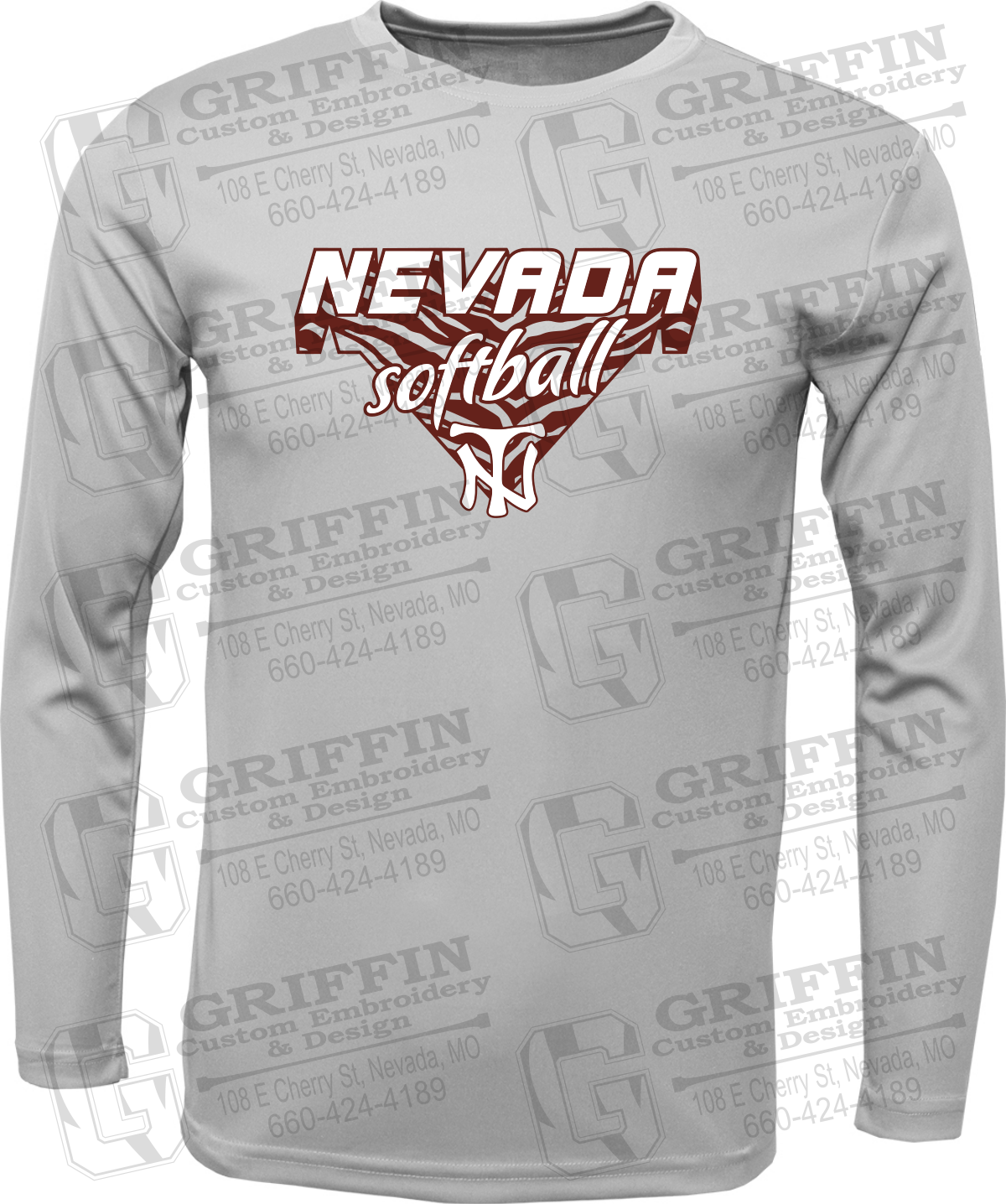 Toddler Dry-Fit Long Sleeve T-Shirt - Softball - Nevada Tigers 26-C