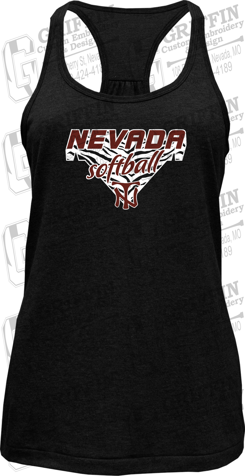 Womens Tri-Blend Tank Top - Softball - Nevada Tigers 26-C