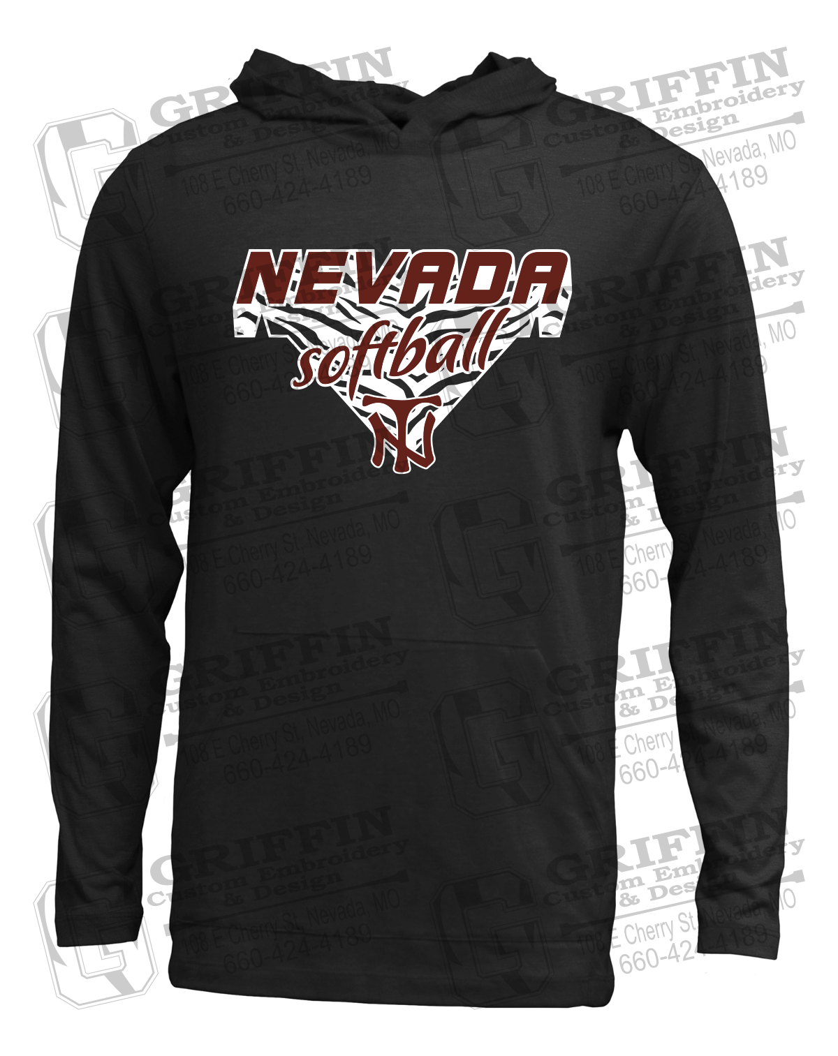 Soft-Tek T-Shirt Hoodie - Softball - Nevada Tigers 26-C