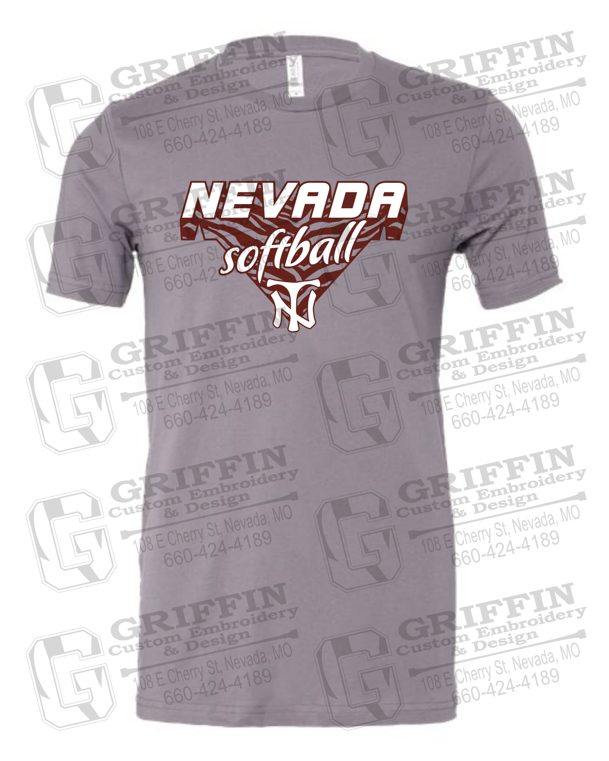 Cotton Short Sleeve T-Shirt - Softball - Nevada Tigers 26-C
