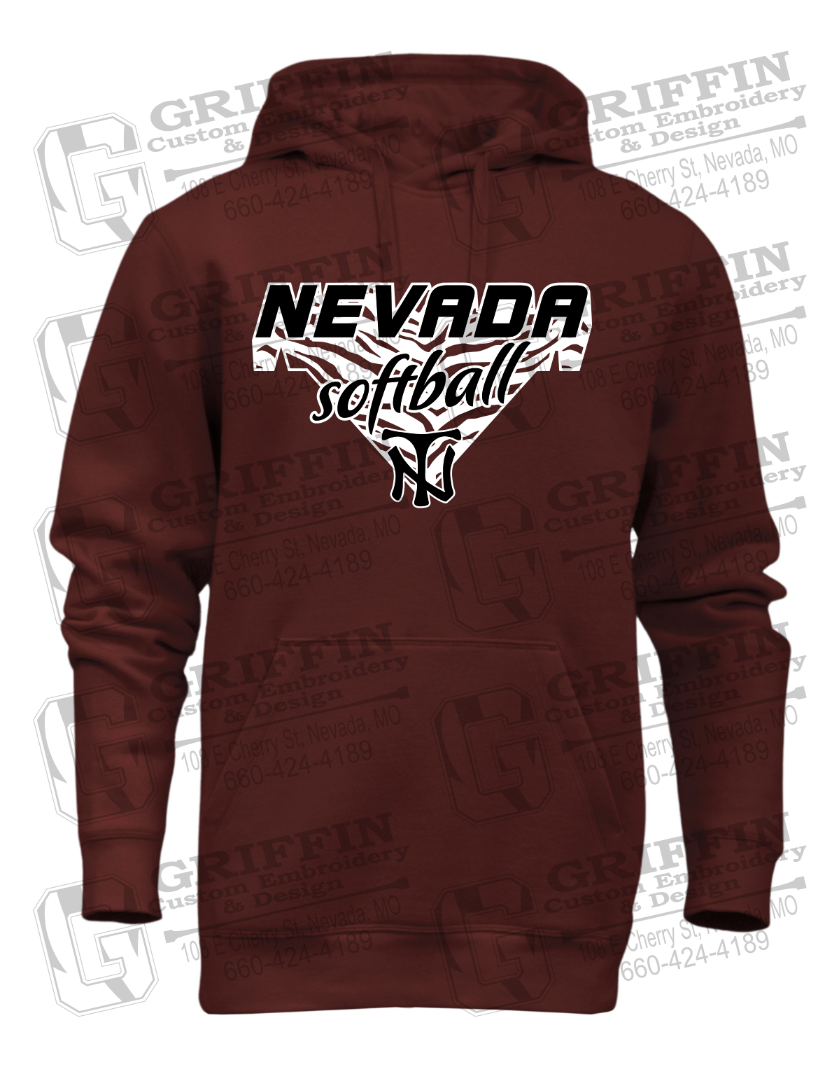 Heavyweight Fleece Hoodie - Softball - Nevada Tigers 26-C