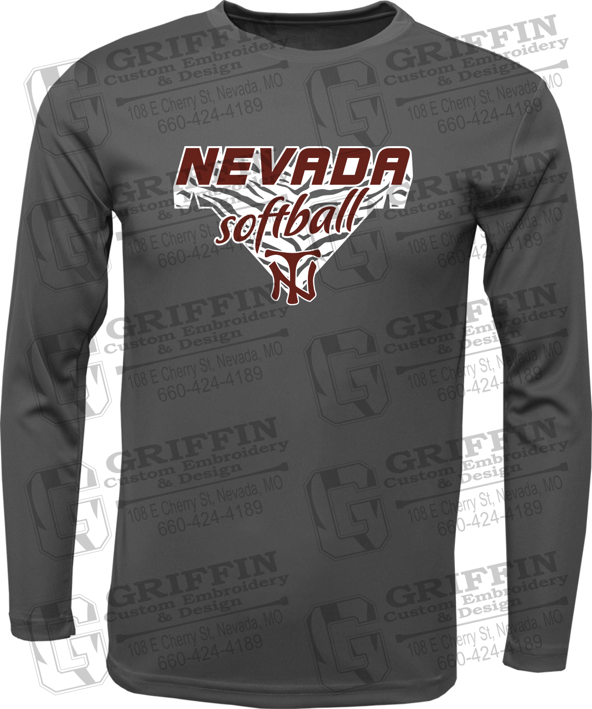 Dry-Fit Long Sleeve T-Shirt - Softball - Nevada Tigers 26-C