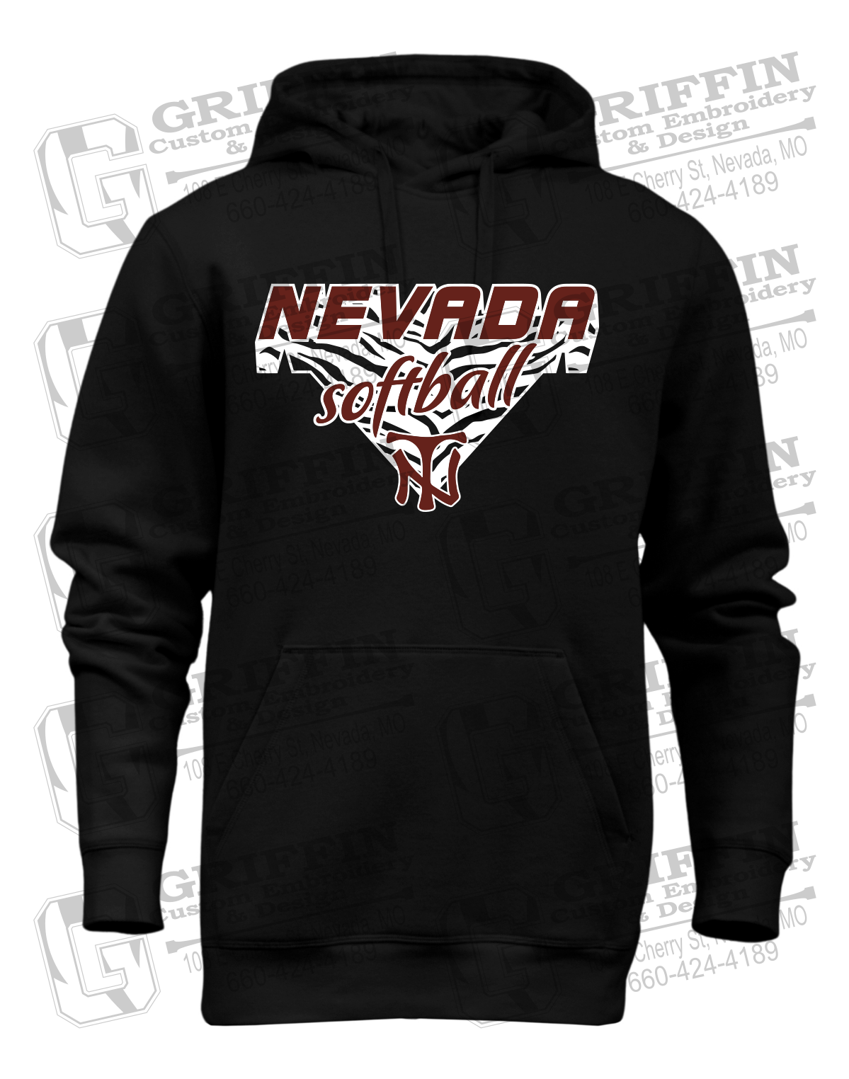 Heavyweight Fleece Hoodie - Softball - Nevada Tigers 26-C