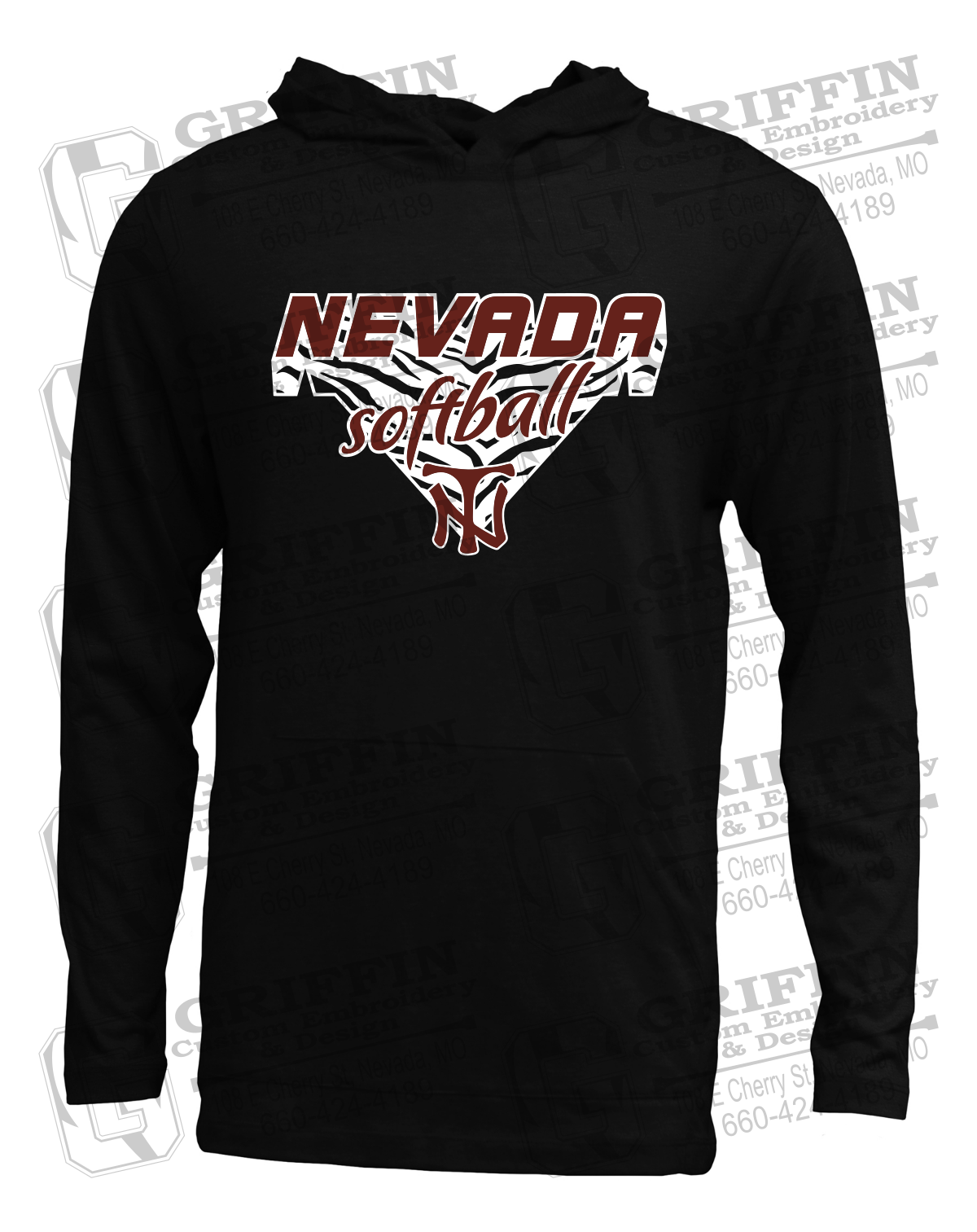 Soft-Tek T-Shirt Hoodie - Softball - Nevada Tigers 26-C