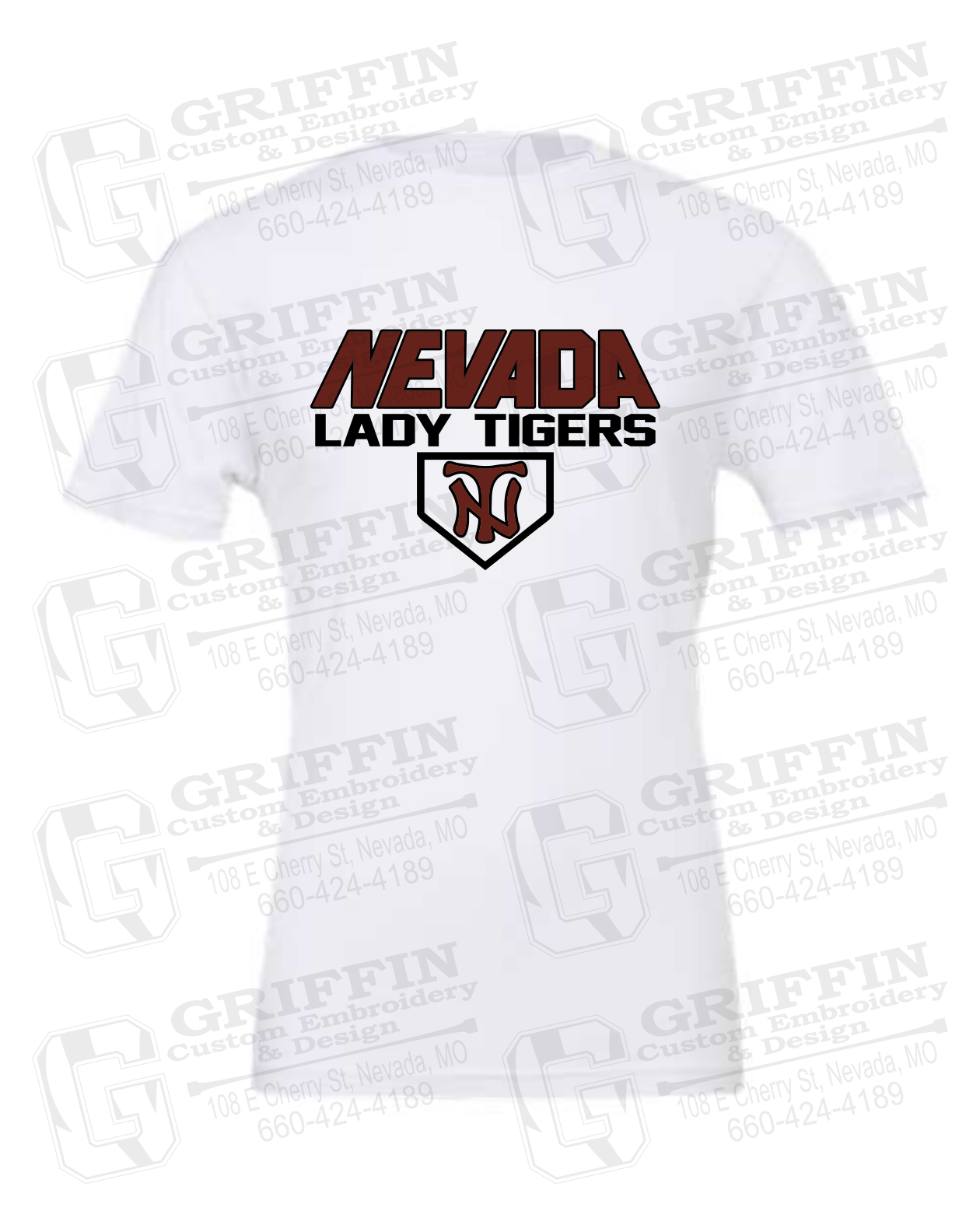 Cotton Short Sleeve T-Shirt - Softball - Nevada Tigers 26-D