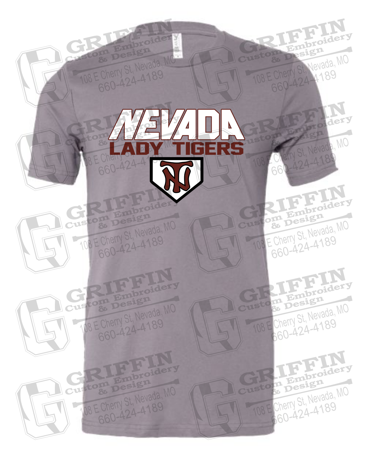 Cotton Short Sleeve T-Shirt - Softball - Nevada Tigers 26-D