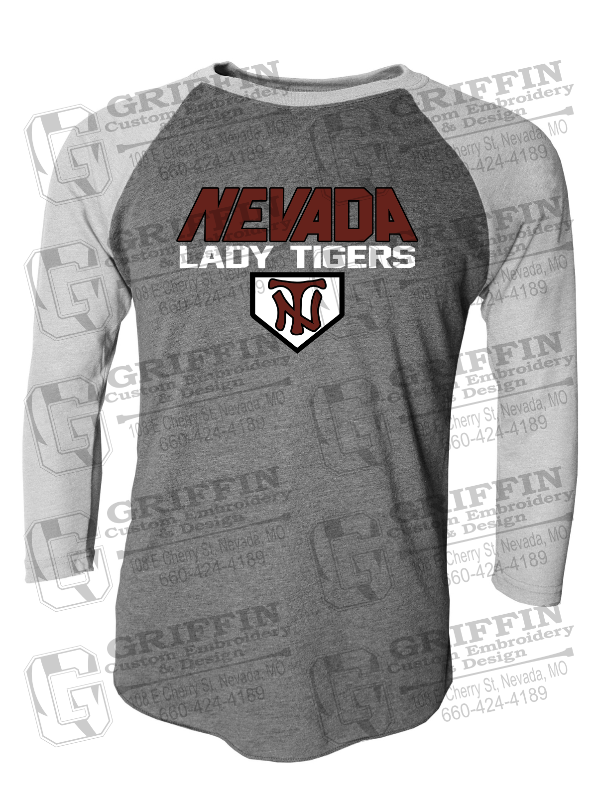 Tri-Blend Raglan Sleeve T-Shirt - Softball - Nevada Tigers 26-D
