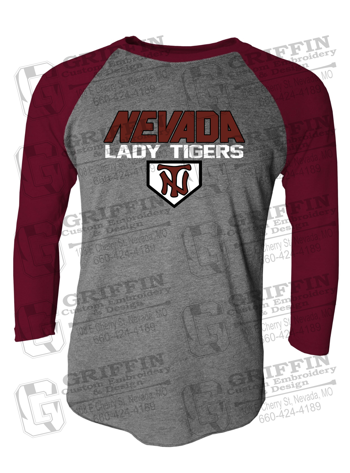 Tri-Blend Raglan Sleeve T-Shirt - Softball - Nevada Tigers 26-D