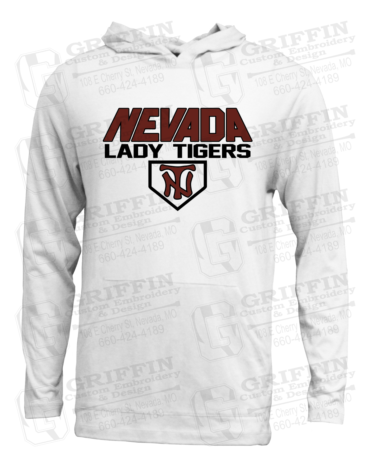 Soft-Tek T-Shirt Hoodie - Softball - Nevada Tigers 26-D