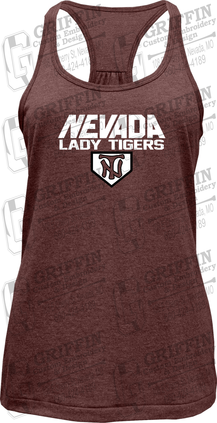 Womens Tri-Blend Tank Top - Softball - Nevada Tigers 26-D
