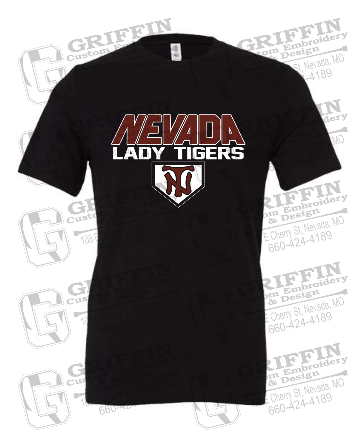 Cotton Short Sleeve T-Shirt - Softball - Nevada Tigers 26-D