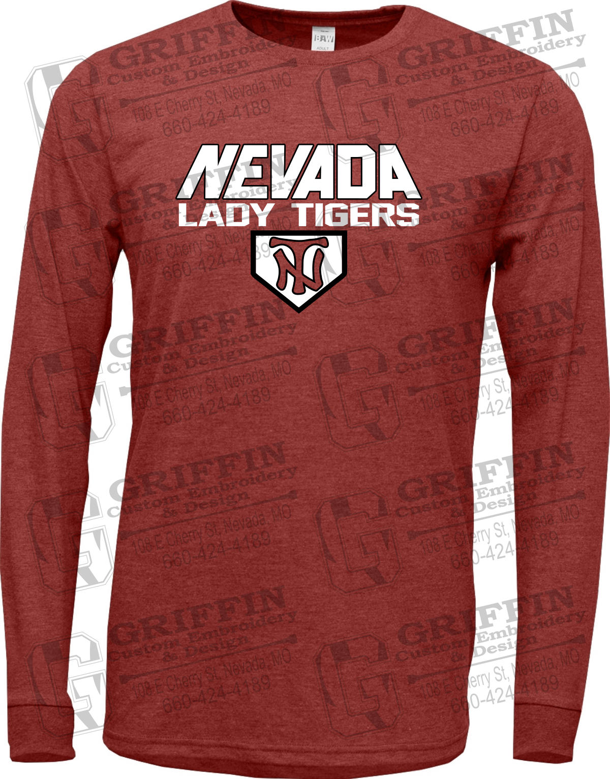 Soft-Tek Long Sleeve T-Shirt - Softball - Nevada Tigers 26-D