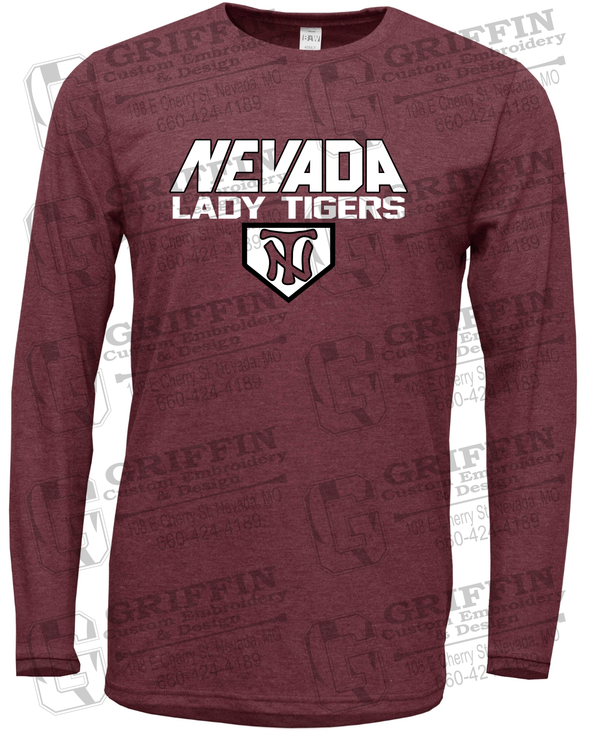 Soft-Tek Long Sleeve T-Shirt - Softball - Nevada Tigers 26-D
