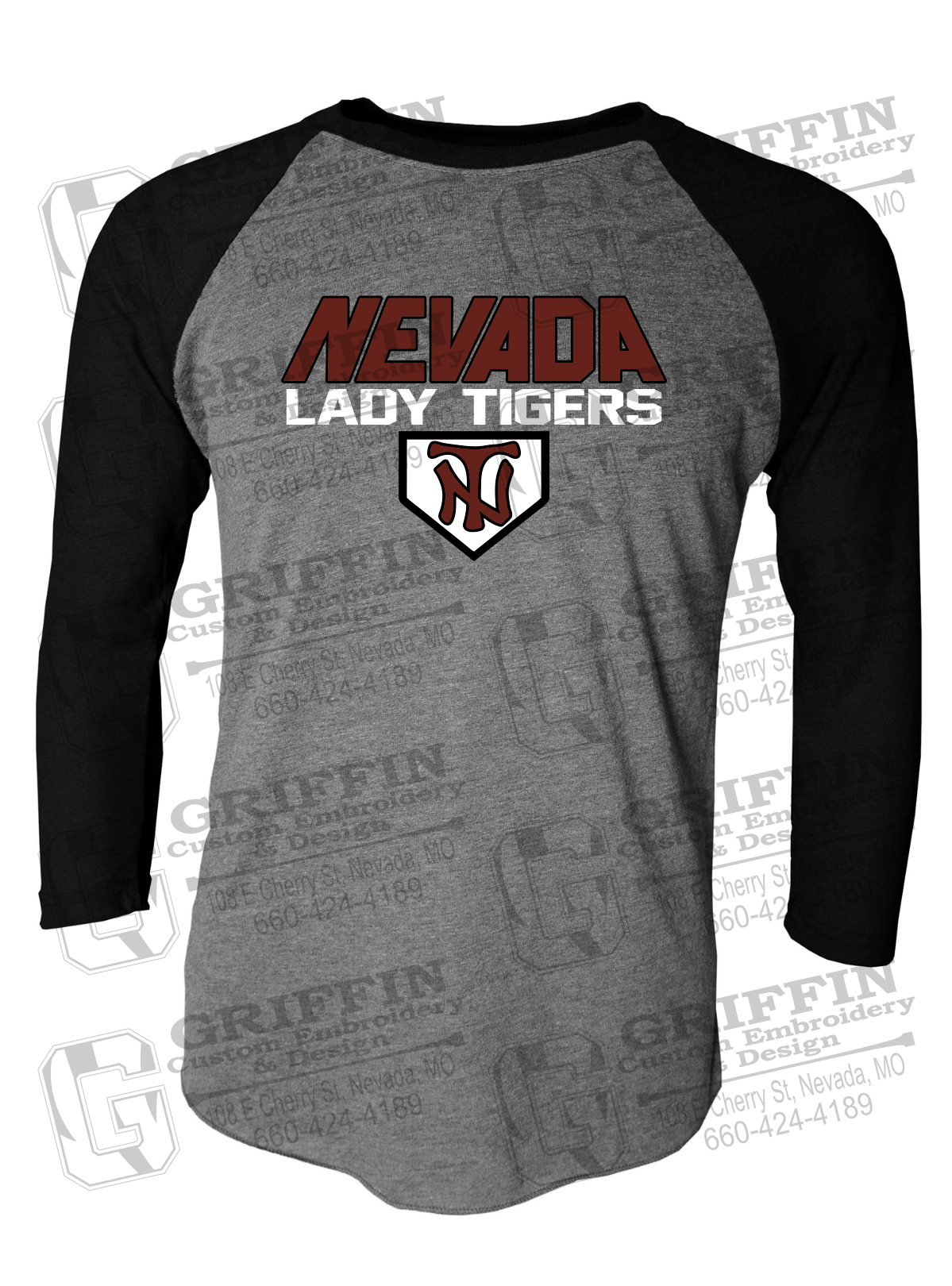 Tri-Blend Raglan Sleeve T-Shirt - Softball - Nevada Tigers 26-D