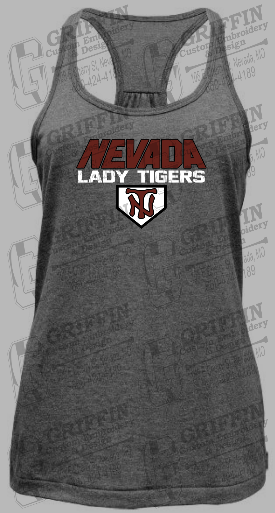 Womens Tri-Blend Tank Top - Softball - Nevada Tigers 26-D