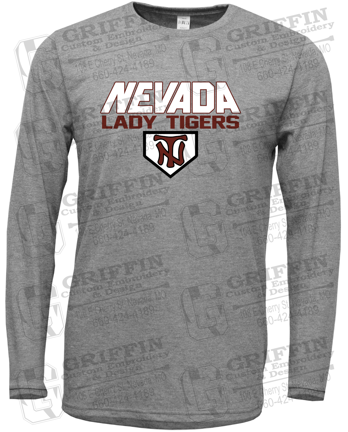 Soft-Tek Long Sleeve T-Shirt - Softball - Nevada Tigers 26-D