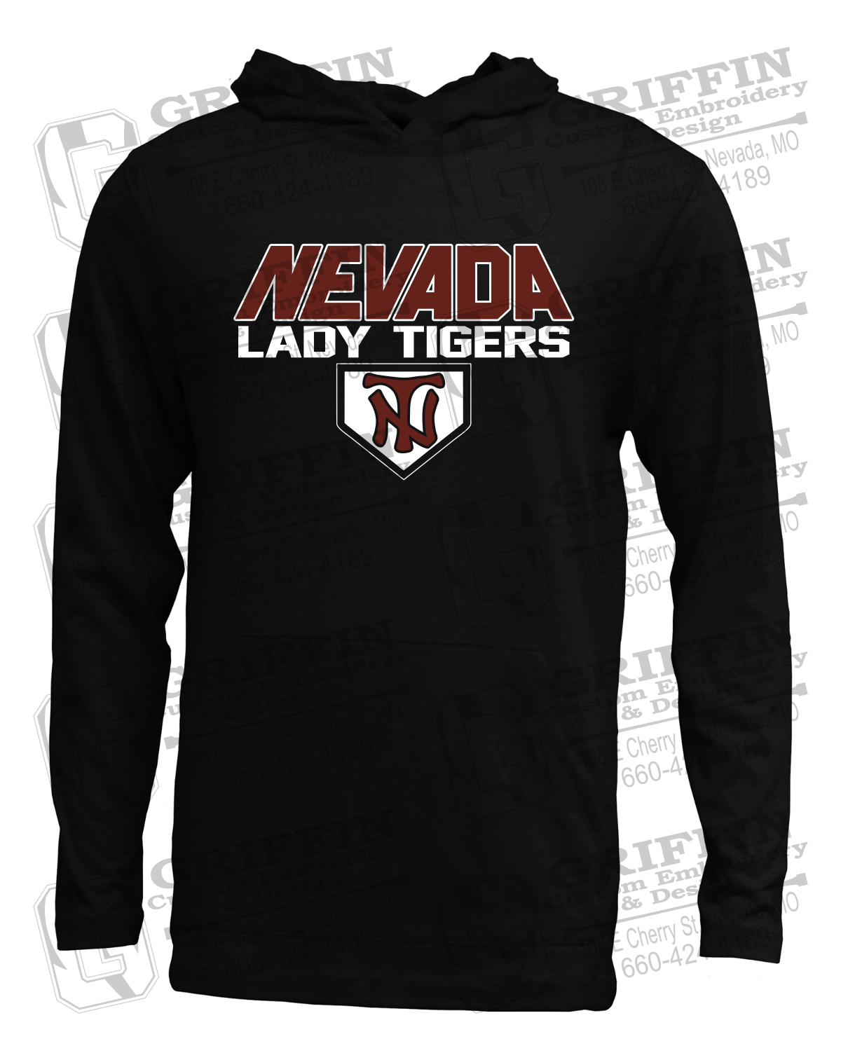 Soft-Tek T-Shirt Hoodie - Softball - Nevada Tigers 26-D