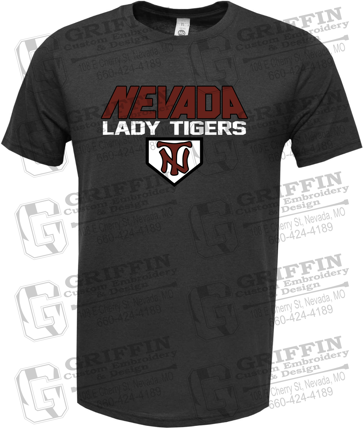 Soft-Tek Short Sleeve T-Shirt - Softball - Nevada Tigers 26-D