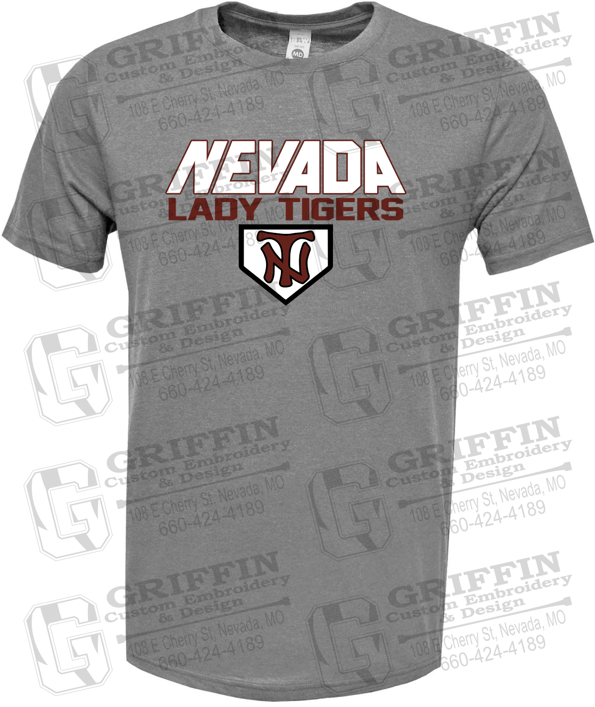 Soft-Tek Short Sleeve T-Shirt - Softball - Nevada Tigers 26-D