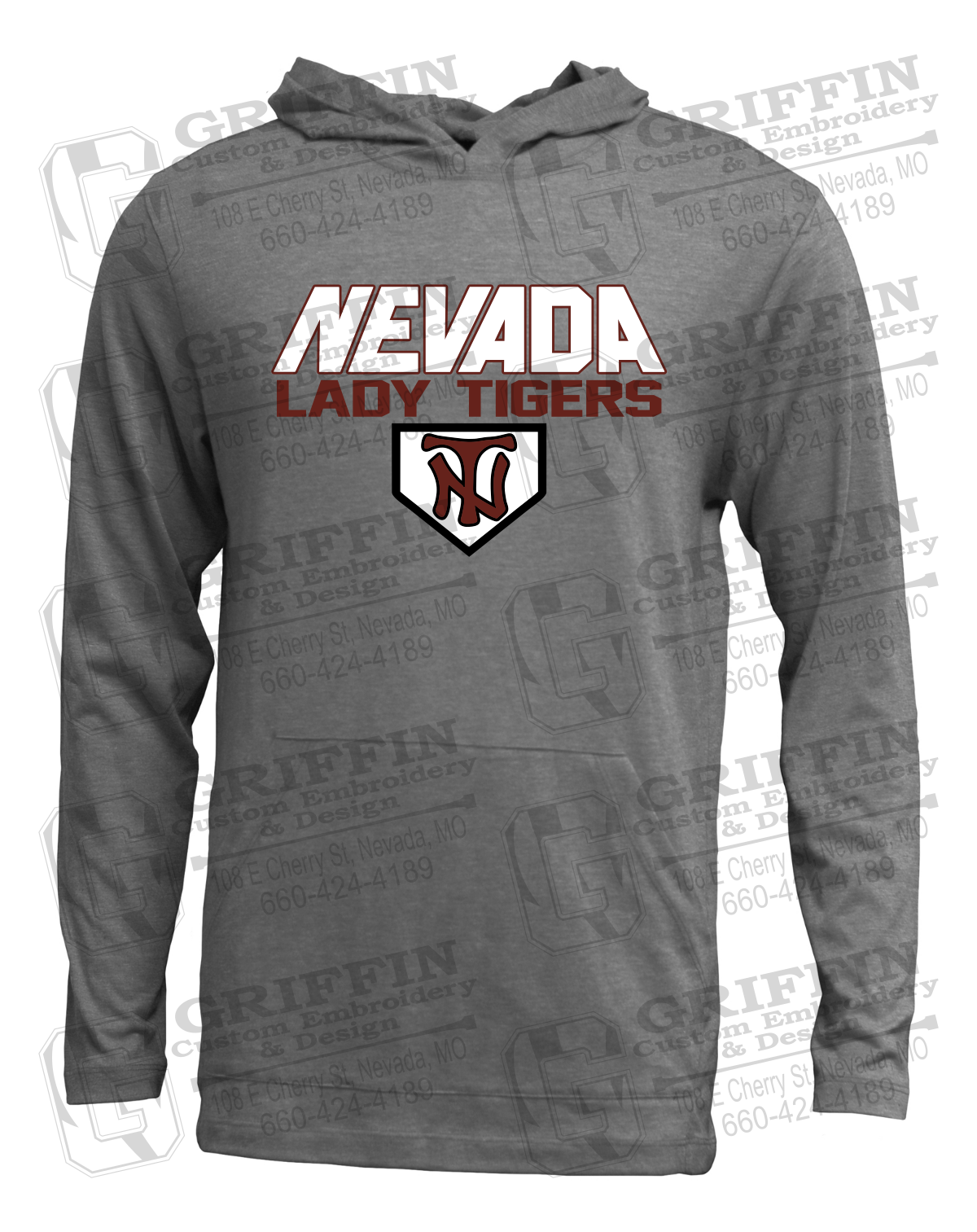Soft-Tek T-Shirt Hoodie - Softball - Nevada Tigers 26-D
