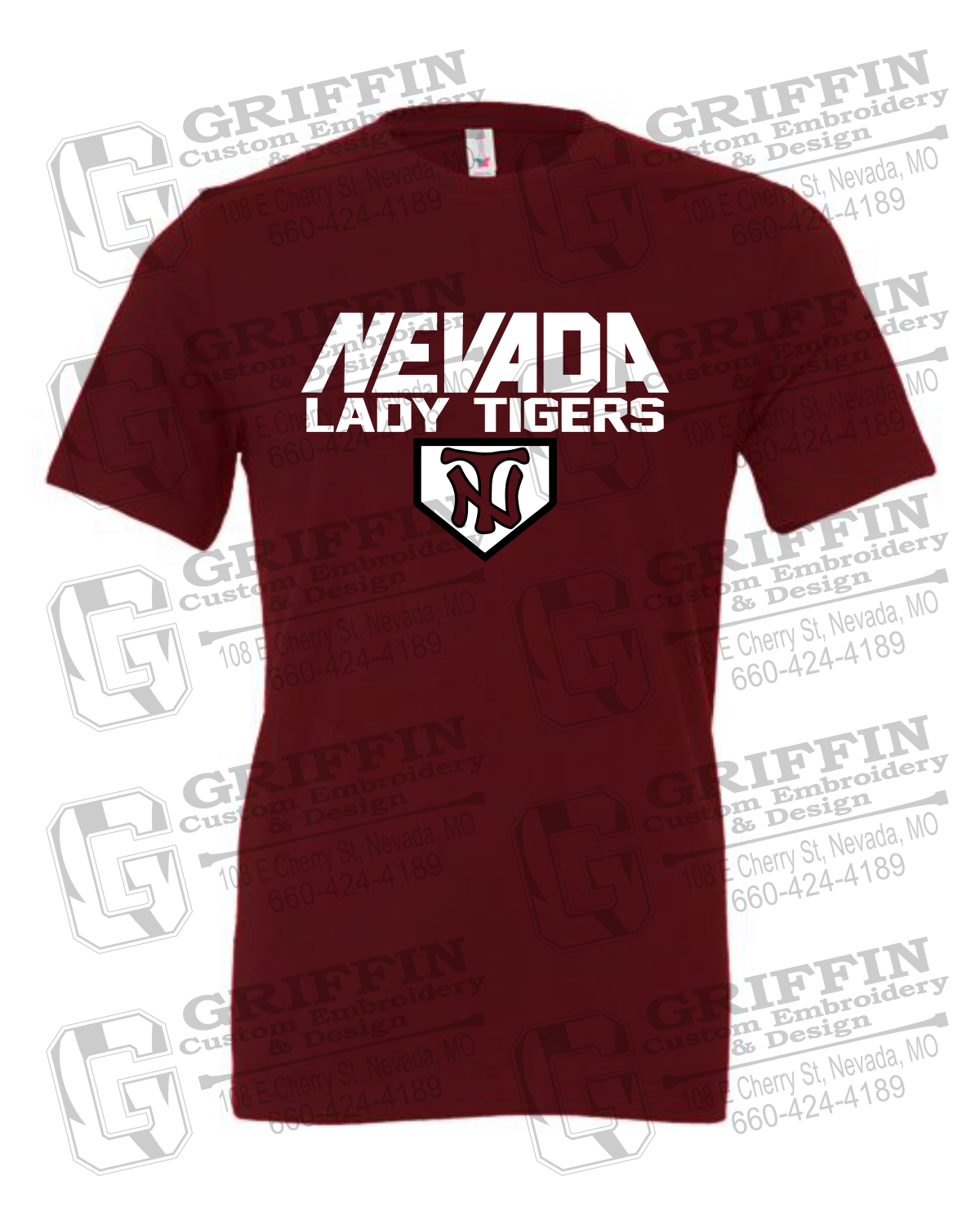 Cotton Short Sleeve T-Shirt - Softball - Nevada Tigers 26-D