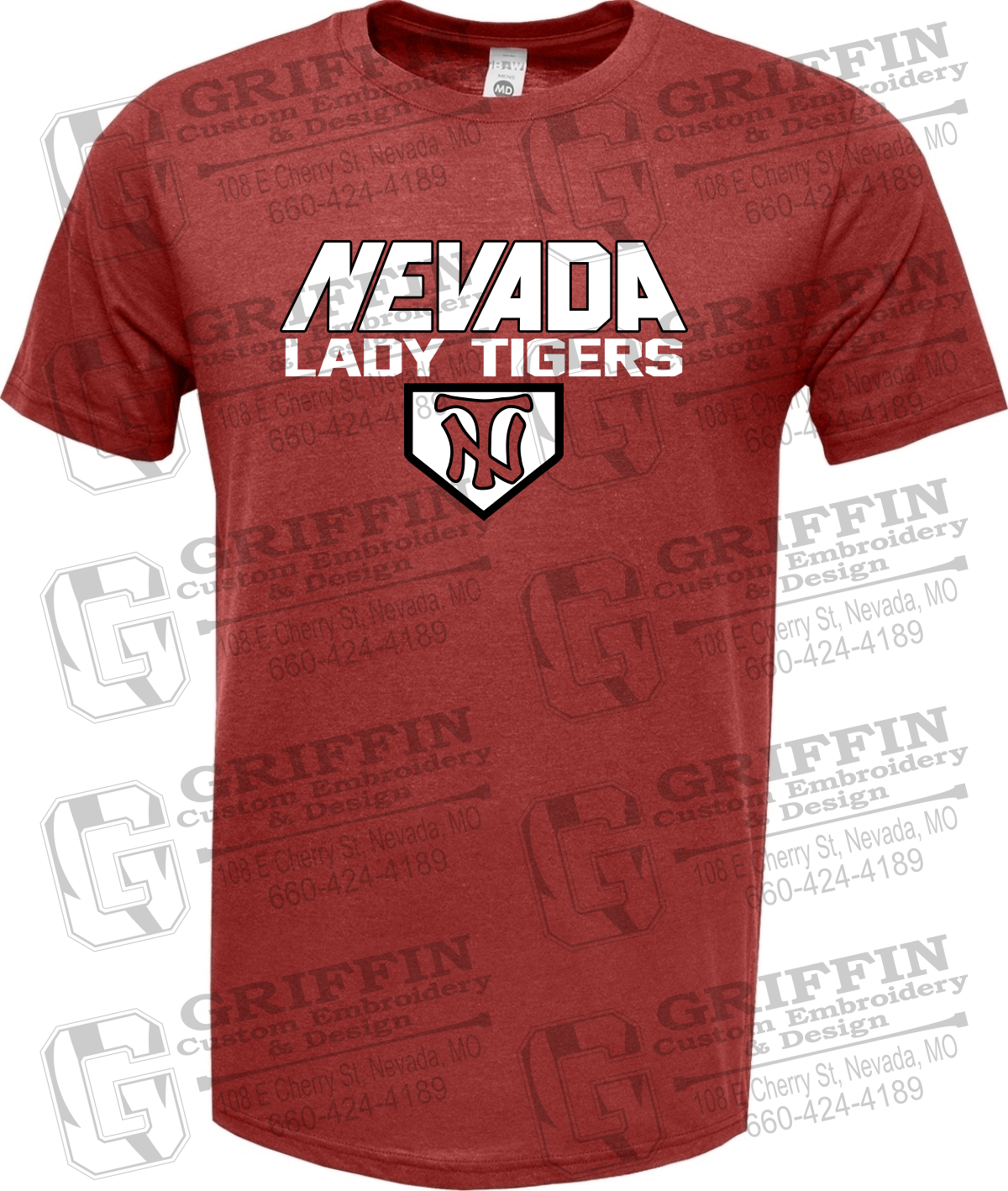 Soft-Tek Short Sleeve T-Shirt - Softball - Nevada Tigers 26-D
