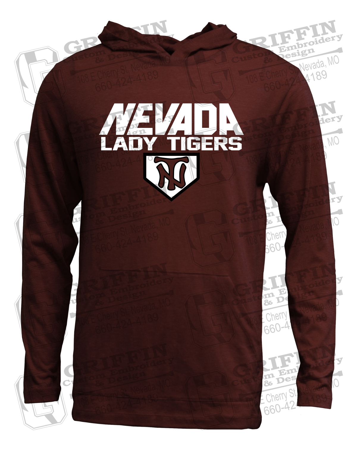 Soft-Tek T-Shirt Hoodie - Softball - Nevada Tigers 26-D