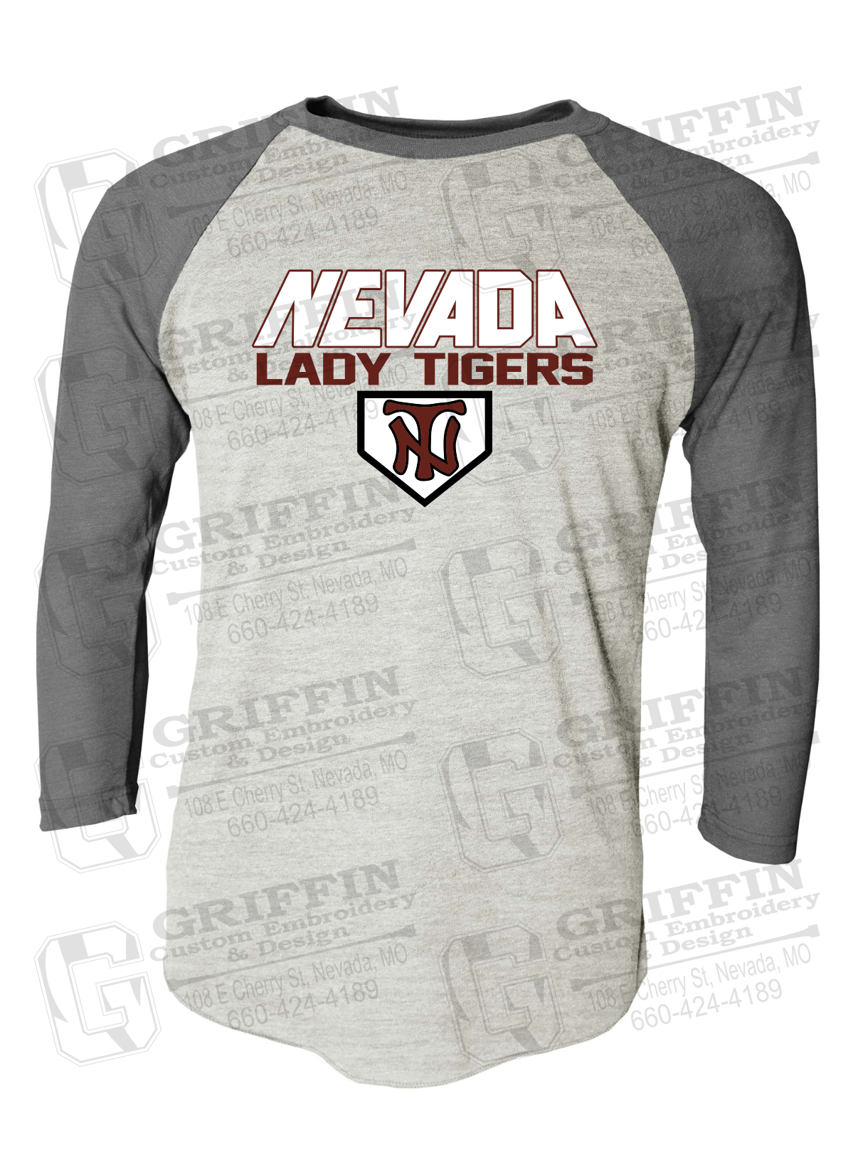 Tri-Blend Raglan Sleeve T-Shirt - Softball - Nevada Tigers 26-D
