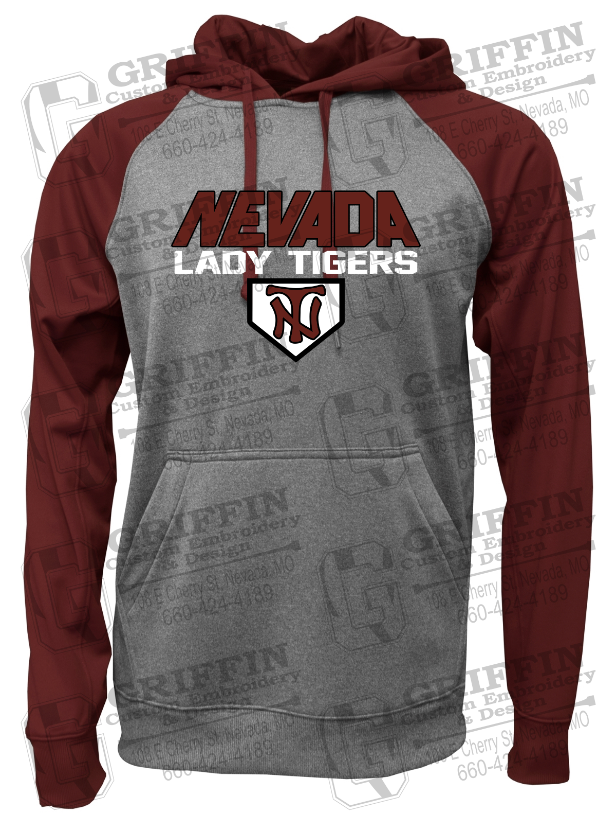 Performance Fleece Raglan Hoodie - Softball - Nevada Tigers 26-D