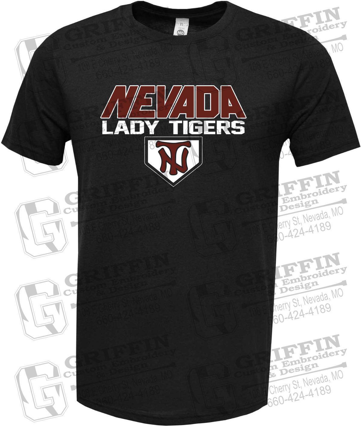 Soft-Tek Short Sleeve T-Shirt - Softball - Nevada Tigers 26-D