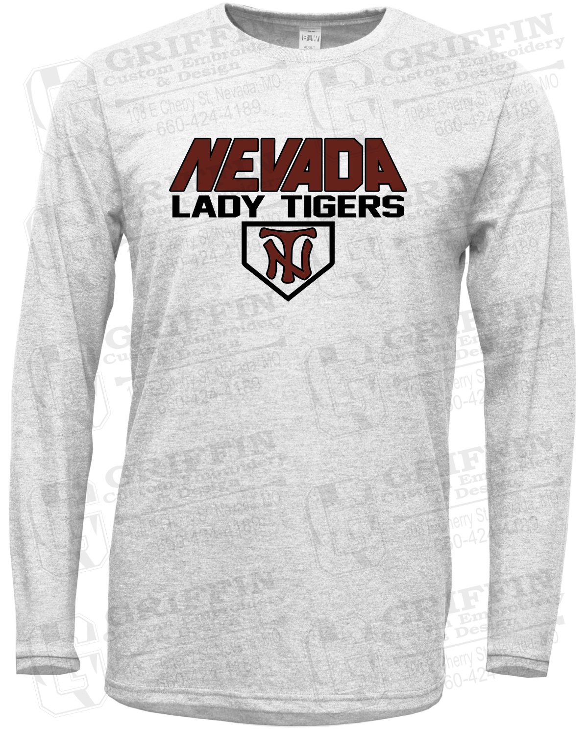 Soft-Tek Long Sleeve T-Shirt - Softball - Nevada Tigers 26-D