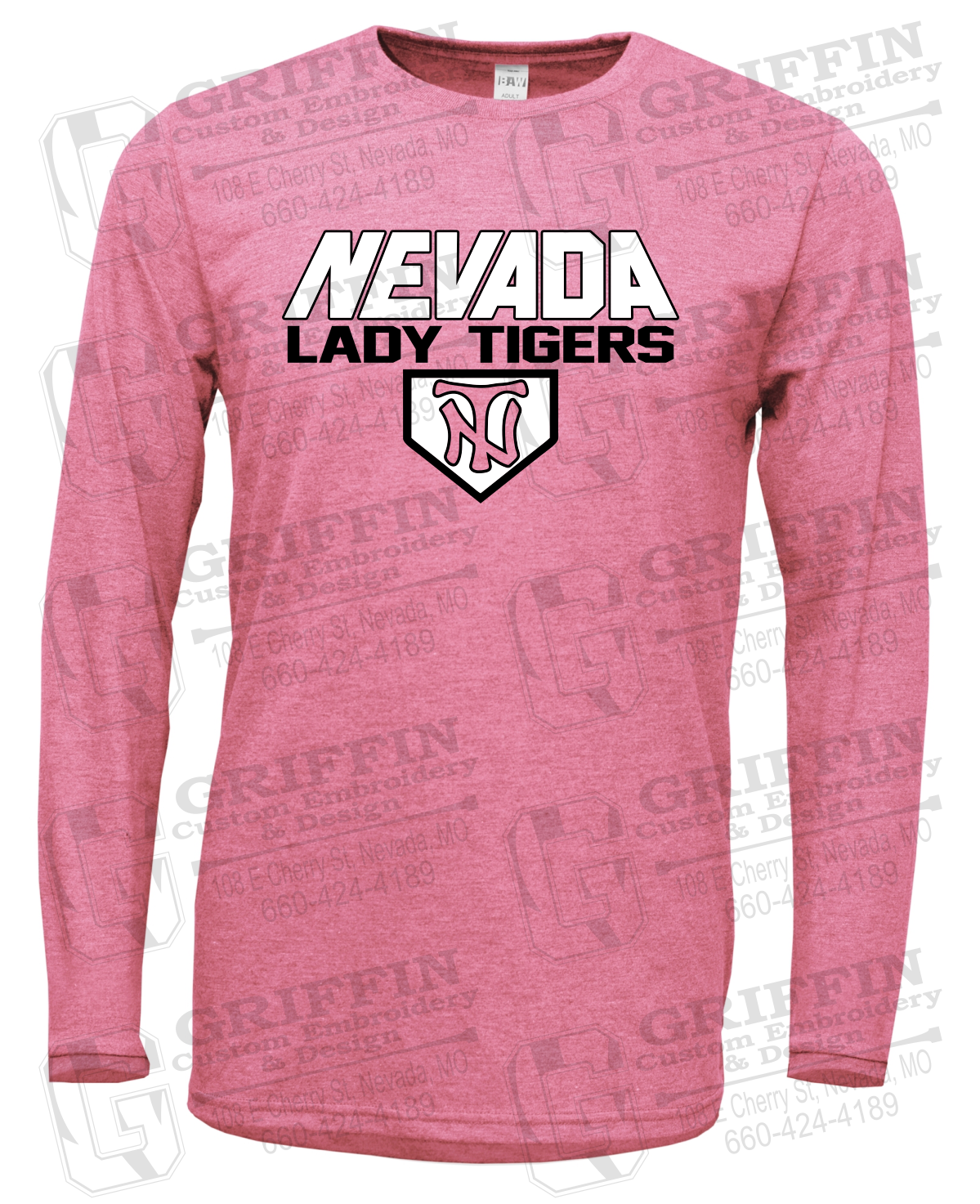 Soft-Tek Long Sleeve T-Shirt - Softball - Nevada Tigers 26-D