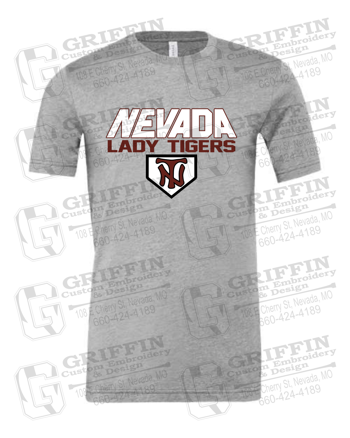 Cotton Short Sleeve T-Shirt - Softball - Nevada Tigers 26-D
